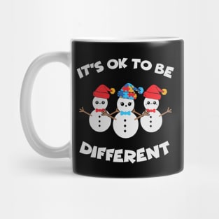 It's ok to be different autism awareness christmas gift Mug